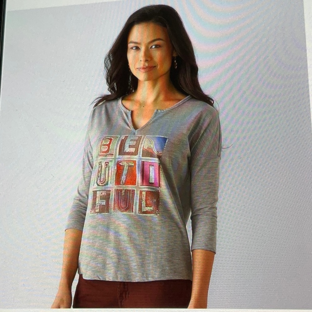 Sonoma Drop Shoulder Splitneck Top